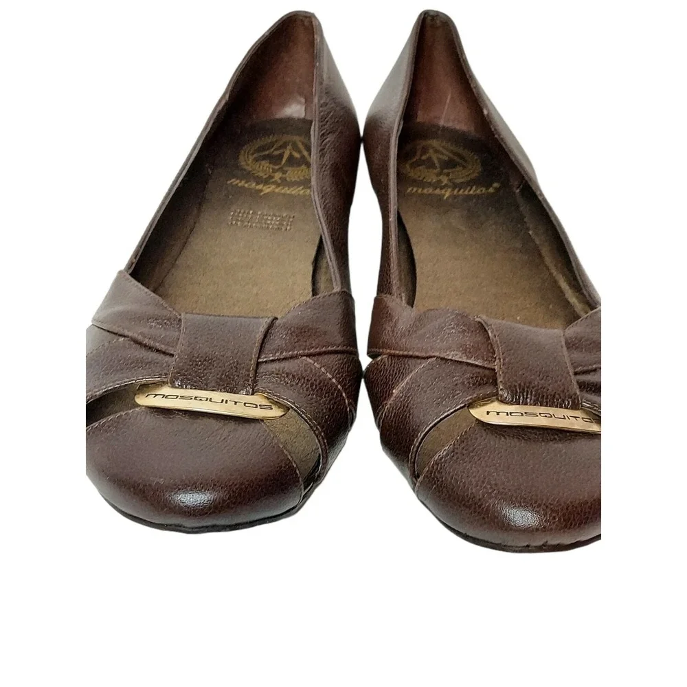 Mosquitos Mexican Leather Flat Dark Brown Closed‎ Toe Sandals/ Shoes Size 9.5